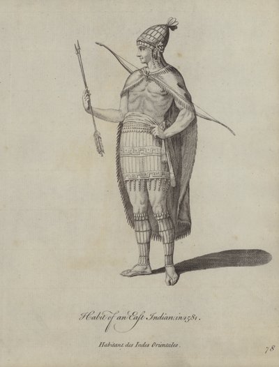 Kleding van een Oost-Indiër in 1581 door English School
